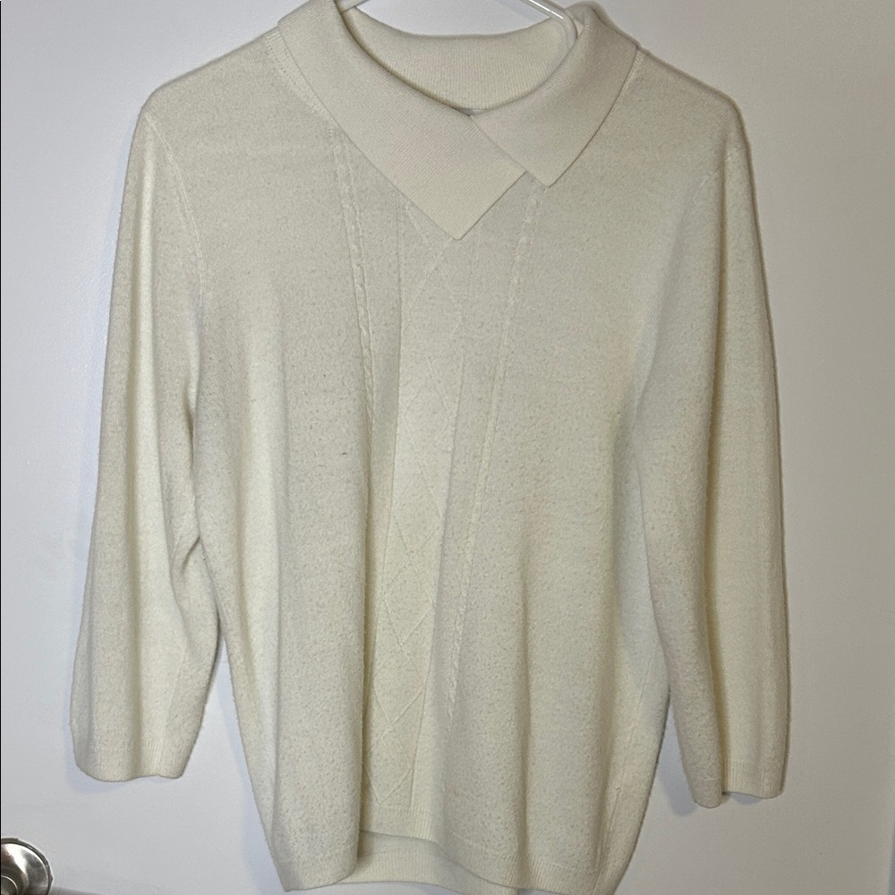 Vintage Cream Collared Knit Sweater – Vintage Tennis / Old Money Vibes